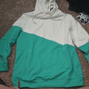 Ampersand Green/Teal and Cream Hoodie Sweater